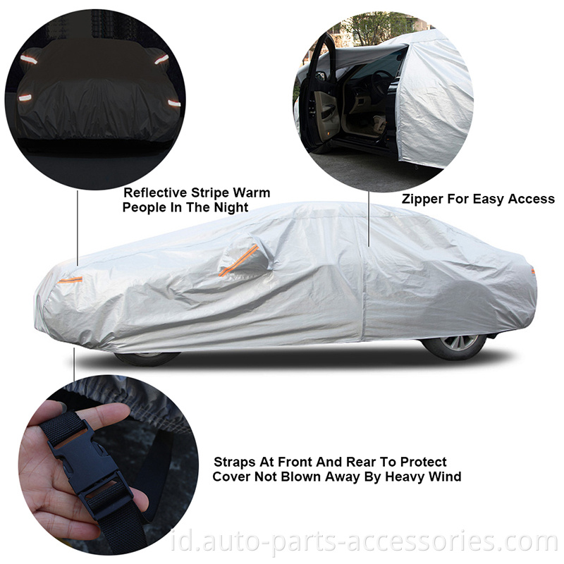 Ukuran Kustomisasi Peregangan 250GSM Spandex Luxury Vehicle Elastic Car Cover Untuk Sedan